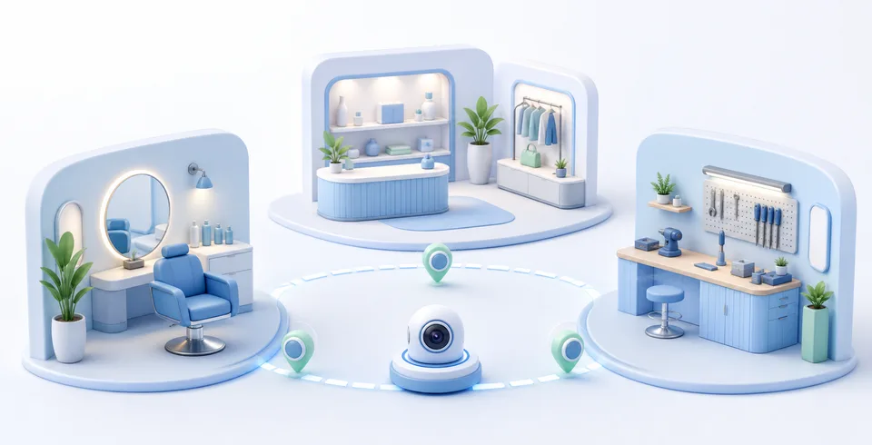 Soft-3D Visualisierung verschiedener Betriebsarten, bei denen ein 360 Grad Rundgang Orientierung vor dem Besuch schaffen kann.
